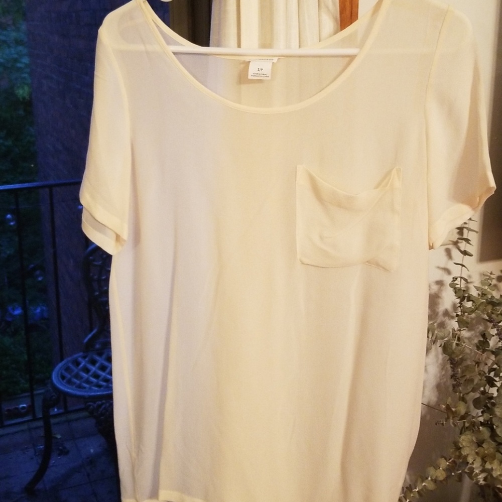 Club Monaco sheer peach top